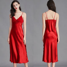 Load image into Gallery viewer, Nightgowns For Women Long Sleeveless Night Gowns Satin Silk Chemise Lingerie Slip Dress Sexy Nightwear Sleep Shirt for Ladies
