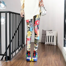 Load image into Gallery viewer, Women Leggings High Waist Cartoon Comic Beauty Print Trousers Soft Female Casual Elastic Pant
