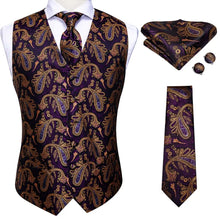 Load image into Gallery viewer, Men’s Silk Jacquard Suit Vest Set
