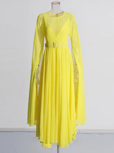 Load image into Gallery viewer, Long Sleeve Thin Pure Color Temperament Retro Chiffon Casual Women Dresses
