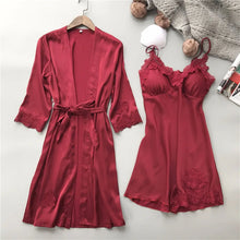 Load image into Gallery viewer, Silk Satin Two Piece Pajamas
