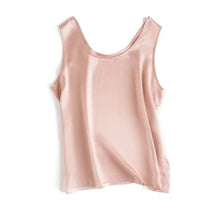 Load image into Gallery viewer, Tank Tops Women 100% Real Silk Blouse Sleeveless Shirts Satin Tunic Tops Summer Loose Casual Solid Plus Size S-XXL
