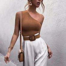 Load image into Gallery viewer, Women Sports Tank Tops Sexy Crop Tops Vest Casual Female One Shoulder Summer Outfits Tops Fitness Elastic
