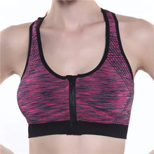 Load image into Gallery viewer, Breathable Sports Bra Top Fitness Women Brassiere Shockproof Padded Sport Bra Top Running Athletic Gym Push Up Bras Anti-sweat
