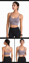 Load image into Gallery viewer, Sports Bra Womens Cross Back Sport Bras Padded Strappy Cross Cropped Bras Yoga Crop Top Workout Fitness Bras Bralette
