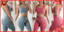 Load image into Gallery viewer, Yoga Set Women Fitness Gym Clothing Sport Suit Seamless Hollow Out Long Sleeve Crop Top High Waist Workout Leggings Sportwear
