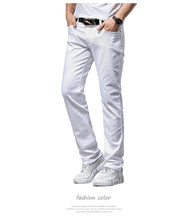 Load image into Gallery viewer, Slim Fit White Stretch Jeans
