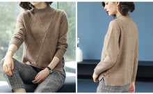 Load image into Gallery viewer, Pink Turtleneck Winter Knit Pullover
