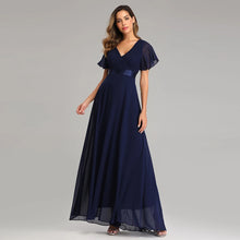 Load image into Gallery viewer, Evening Dresses XUCTHHC Elegant V-Neck Ruffles Chiffon Formal Evening Gown  Robe Vestidos De Fiesta Dress for Wedding Party
