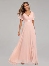 Load image into Gallery viewer, Evening Dresses XUCTHHC Elegant V-Neck Ruffles Chiffon Formal Evening Gown  Robe Vestidos De Fiesta Dress for Wedding Party
