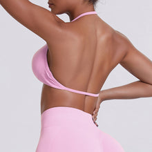 Load image into Gallery viewer, Sport Bra Strappy Bra Top Women High Support Thin Strap Halter Sport Seamless Bras Scrunch Workout Yoga Tank
