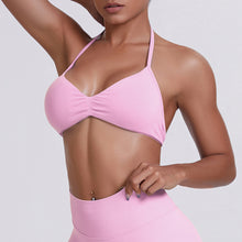 Load image into Gallery viewer, Sport Bra Strappy Bra Top Women High Support Thin Strap Halter Sport Seamless Bras Scrunch Workout Yoga Tank
