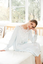 Load image into Gallery viewer, Romantic Lace Nightdress Women French Style Fairy Sleep Lace Dress Elegant Long Sleeve Cotton Nightgown Victorian Loungewear
