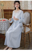 Load image into Gallery viewer, Romantic Lace Nightdress Women French Style Fairy Sleep Lace Dress Elegant Long Sleeve Cotton Nightgown Victorian Loungewear
