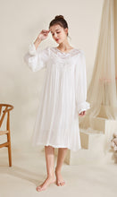 Load image into Gallery viewer, Romantic Lace Nightdress Women French Style Fairy Sleep Lace Dress Elegant Long Sleeve Cotton Nightgown Victorian Loungewear
