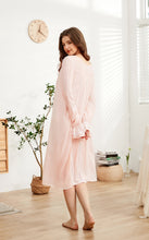 Load image into Gallery viewer, Romantic Lace Nightdress Women French Style Fairy Sleep Lace Dress Elegant Long Sleeve Cotton Nightgown Victorian Loungewear
