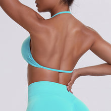 Load image into Gallery viewer, Sport Bra Strappy Bra Top Women High Support Thin Strap Halter Sport Seamless Bras Scrunch Workout Yoga Tank
