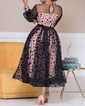 Load image into Gallery viewer, DP1594 2021 large size new wave point perspective mesh splicing temperament dress
