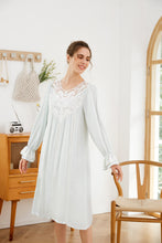 Load image into Gallery viewer, Romantic Lace Nightdress Women French Style Fairy Sleep Lace Dress Elegant Long Sleeve Cotton Nightgown Victorian Loungewear
