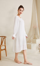 Load image into Gallery viewer, Romantic Lace Nightdress Women French Style Fairy Sleep Lace Dress Elegant Long Sleeve Cotton Nightgown Victorian Loungewear
