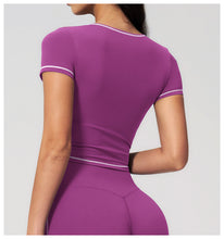 Load image into Gallery viewer, Yoga Shirts Women Sports T-Shirts Fitness Yoga Short Sleeve Gym Workout Top Running Active Shirts Female Push Up Sports T-shirts
