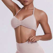 Load image into Gallery viewer, Sport Bra Strappy Bra Top Women High Support Thin Strap Halter Sport Seamless Bras Scrunch Workout Yoga Tank
