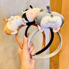 Load image into Gallery viewer, Wash the face hair band female autumn and winter net red 2021 new dressing mask headband hair bundle can love plush hair card
