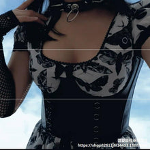 Load image into Gallery viewer, Dark U-neck Short short Sleeve Dress 2021 U-neck short short sleeve dress women
