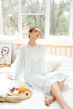 Load image into Gallery viewer, Romantic Lace Nightdress Women French Style Fairy Sleep Lace Dress Elegant Long Sleeve Cotton Nightgown Victorian Loungewear

