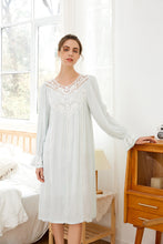 Load image into Gallery viewer, Romantic Lace Nightdress Women French Style Fairy Sleep Lace Dress Elegant Long Sleeve Cotton Nightgown Victorian Loungewear
