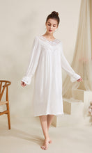 Load image into Gallery viewer, Romantic Lace Nightdress Women French Style Fairy Sleep Lace Dress Elegant Long Sleeve Cotton Nightgown Victorian Loungewear
