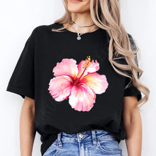 Load image into Gallery viewer, Pink Hibiscus Casual Y2K Tee
