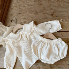 Load image into Gallery viewer, Navy Cotton Baby Outfit Set
