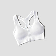 Load image into Gallery viewer, Sports Bra Crop Top Zipper Fitness Women Sportswear Sport Top Bras For Fitness Gym Female Running Push Up Yoga Workout Bra

