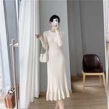 Load image into Gallery viewer, Elegant Knit Flounce Midi Dress
