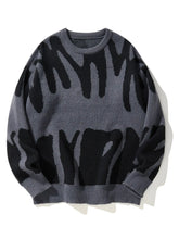 Load image into Gallery viewer, Geometric Knit Contrast Pullover Sweater
