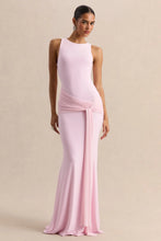 Load image into Gallery viewer, Elegant Mermaid Evening Dress Draped Detachable Cape Sleeveless Bodycon Maxi Gown Wedding Party Elegant Draped Formal Dress
