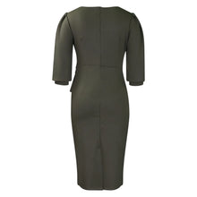 Load image into Gallery viewer, Elegant O-Neck Sheath Midi Dress
