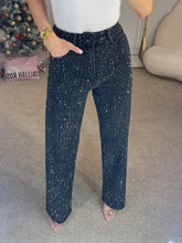 Load image into Gallery viewer, 2025 Women Jeans Straight Diamonds Pants Stretch High Waist Washed Mom Jeans Y2k Streetwear Trousers Vintage Denims Streetwear
