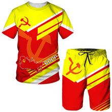 Load image into Gallery viewer, Men Tracksuit CCCP Russian 3D Print T-shirt Shorts Sets 2 Pieces USSR Soviet Union Style Streetwear Oversized Sportswear Suits
