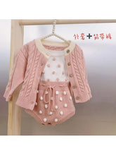 Load image into Gallery viewer, Striped Knit Baby Girl Romper
