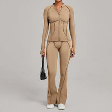 Load image into Gallery viewer, New Gym Yoga Outfit for Women Zipper Long Sleeve Fitness Suit Daily Casual Running Fitness Sportswear Two-Piece Sets Coat+Pants
