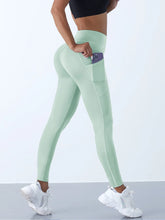 Load image into Gallery viewer, New High Waist Women's Leggings Stretch Yoga Pants Tights With Pockets Push Up Fitness Running Sportswear Solid Color Pants
