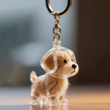 Load image into Gallery viewer, Transparent Cute Dog Pendant Keychain Creative Pet Hair Storage Capsule Hanging Ornament for Pet Lover DIY Pet Memorial Keychain
