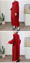 Load image into Gallery viewer, Women Elegant Evening Party Dresses 2025 Summer New Solid Colour Classic Long Sleeve Plate Flower Design Prom Dresses Female
