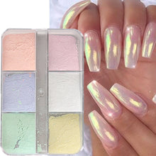 Load image into Gallery viewer, Moonlight Mirror Nails Powder Metallic Chrome Effect Pigments Gel Polish Laser Dust Glitter Aurora Shiny Pearl Nail Manicure Dec
