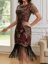 Load image into Gallery viewer, Women's Flapper Dresses 1920s for Women Great Gatsby Sequin Fringed Roaring 20s Cocktail Dress
