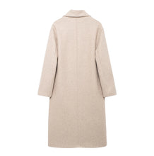 Load image into Gallery viewer, Winter Coat For Women 2024 Solid Lapel Double Breasted Long Cardigan Top Female Pokcet Streetwear Woman New In OuterCoat
