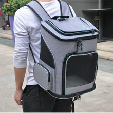 Load image into Gallery viewer, Breathable Pet Cat Carrier Backpack Foldable Pet Carrier Transport Travel Bag Expandable Large Capacity Creative for Cats Dogs
