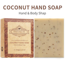 Load image into Gallery viewer, 4 Pack Of Lavender Frosted Soap - 4, Coconut, Tea Tree Essential Oil - Kraft Paper Box For Gifts And Luxurious Travel Experience
